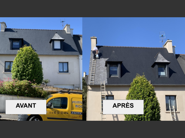 Nettoyage toiture et ravelement maison brest - peinture moderne