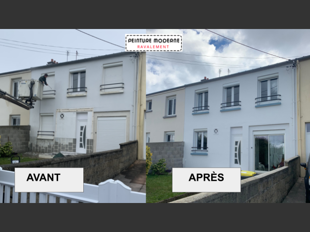 Peinture moderne ravalement facade maison brest