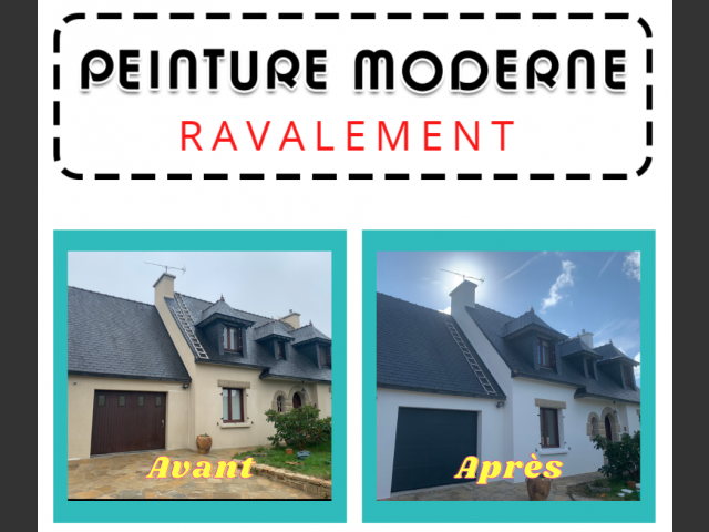 Peinture moderne - ravalement maison - st renan