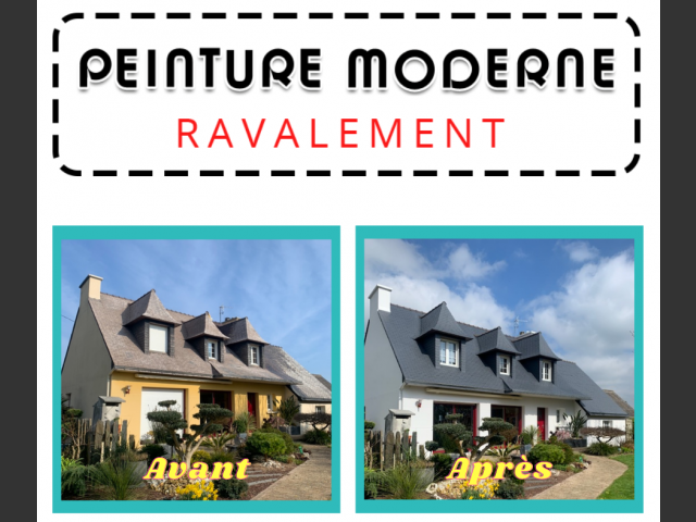 Peinture moderne -nettoyage toiture et ravalement maison plougonvelin